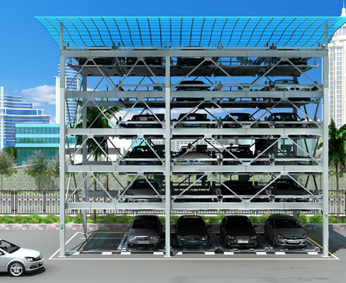 庆城立体停车库四至六层升降横移机械式立体停车设备
